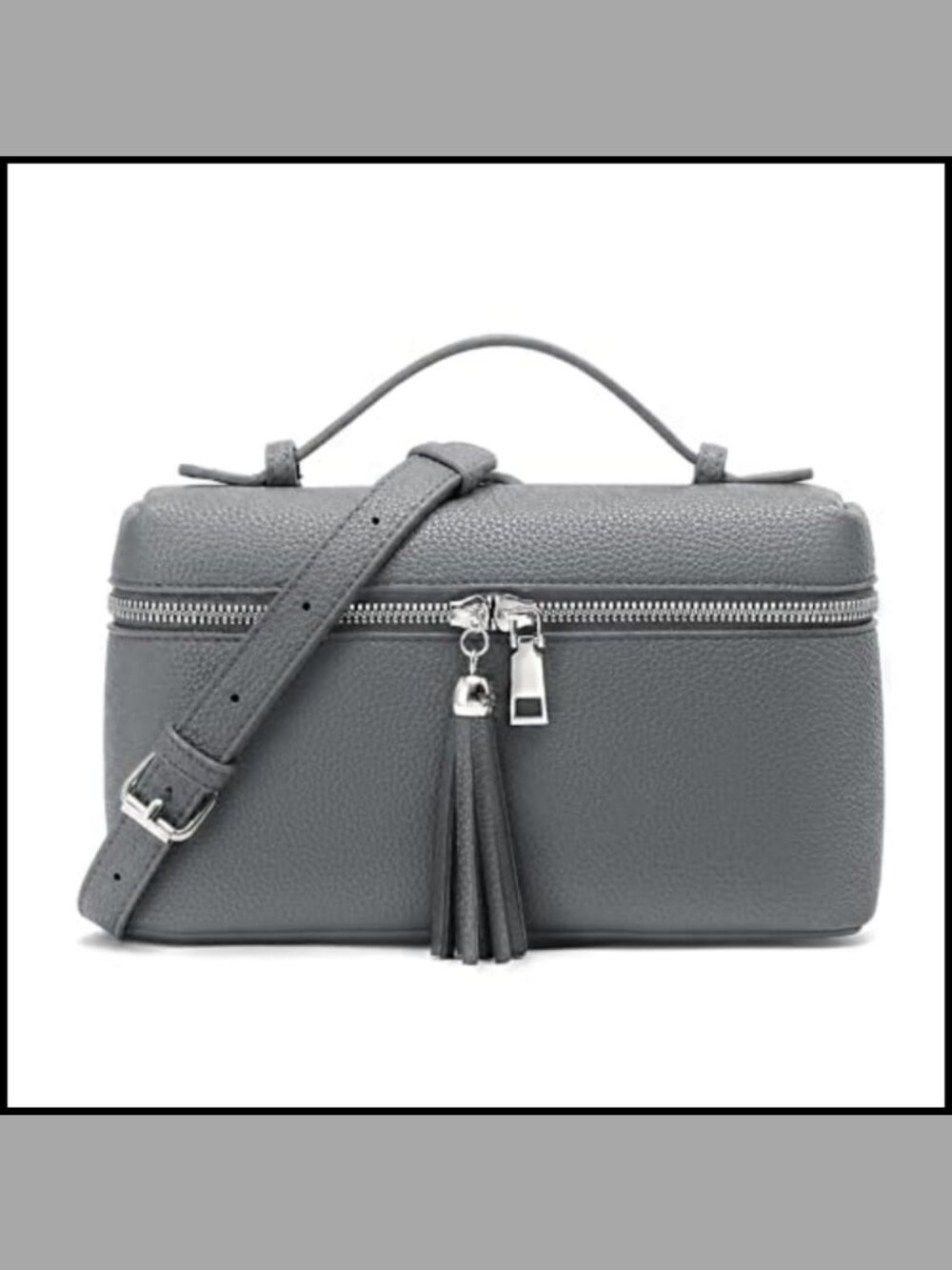 Small Crossbody Bag Top Handle Purse Synthetic Leather Zip-Around
